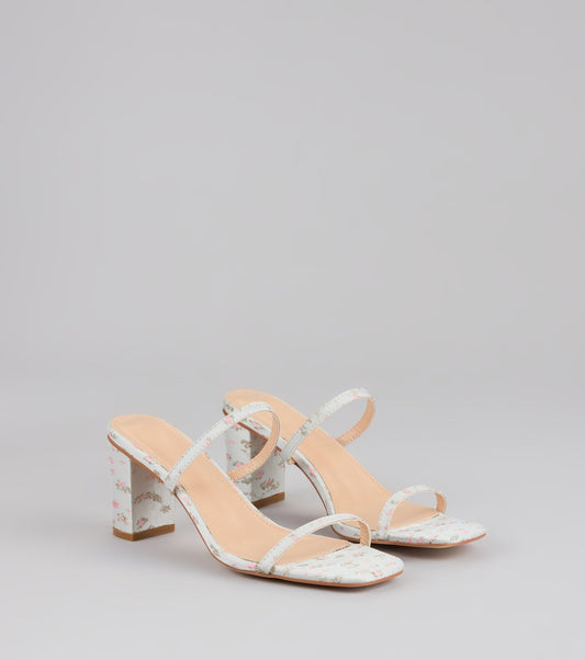 Picnic Chic Floral Strappy Mules