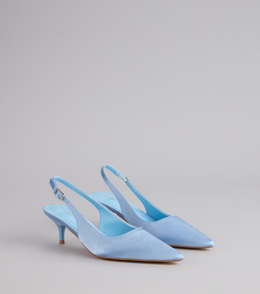 Princess Calling Satin Slingback Heels