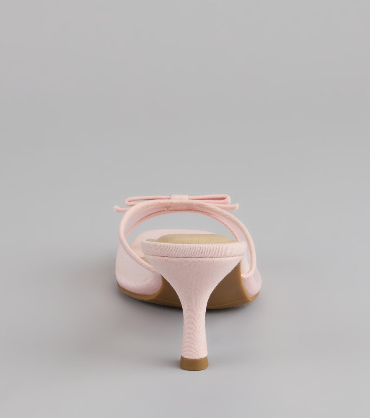 Dainty Drama Mesh Bow Kitten Mules