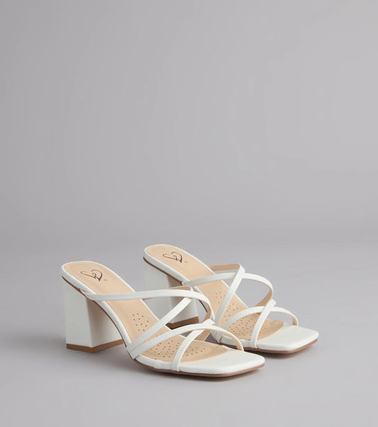 On Point Criss-Cross Strappy Mules