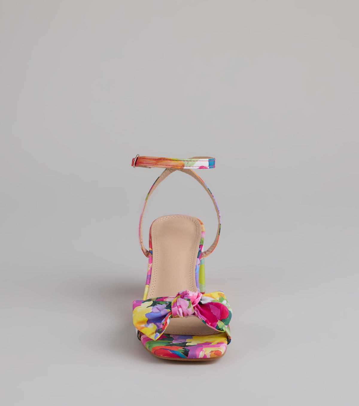 Floral Moment Bow Block Heels