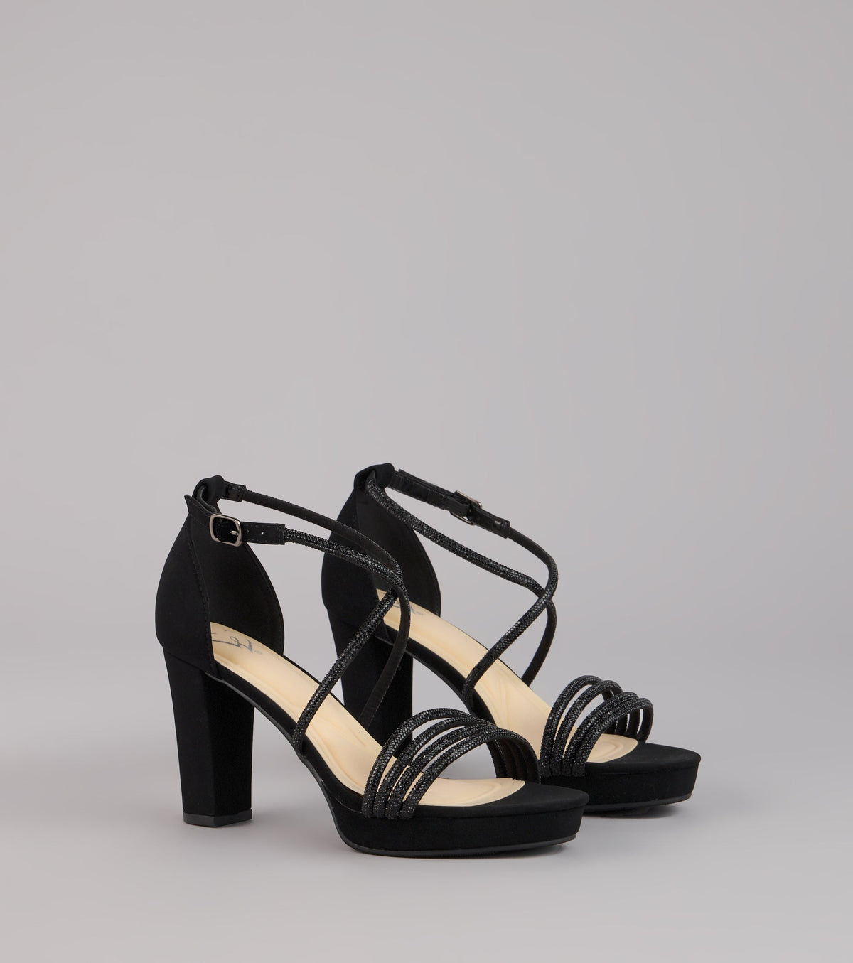 Glow Getter Rhinestone Block Heels