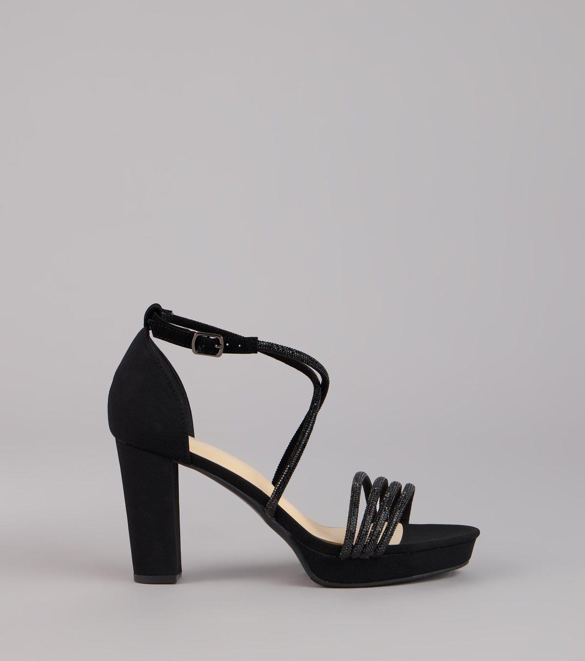 Glow Getter Rhinestone Block Heels