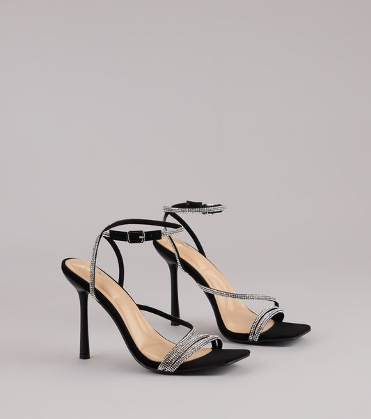 Strut With Glamour Rhinestone Stiletto Heels