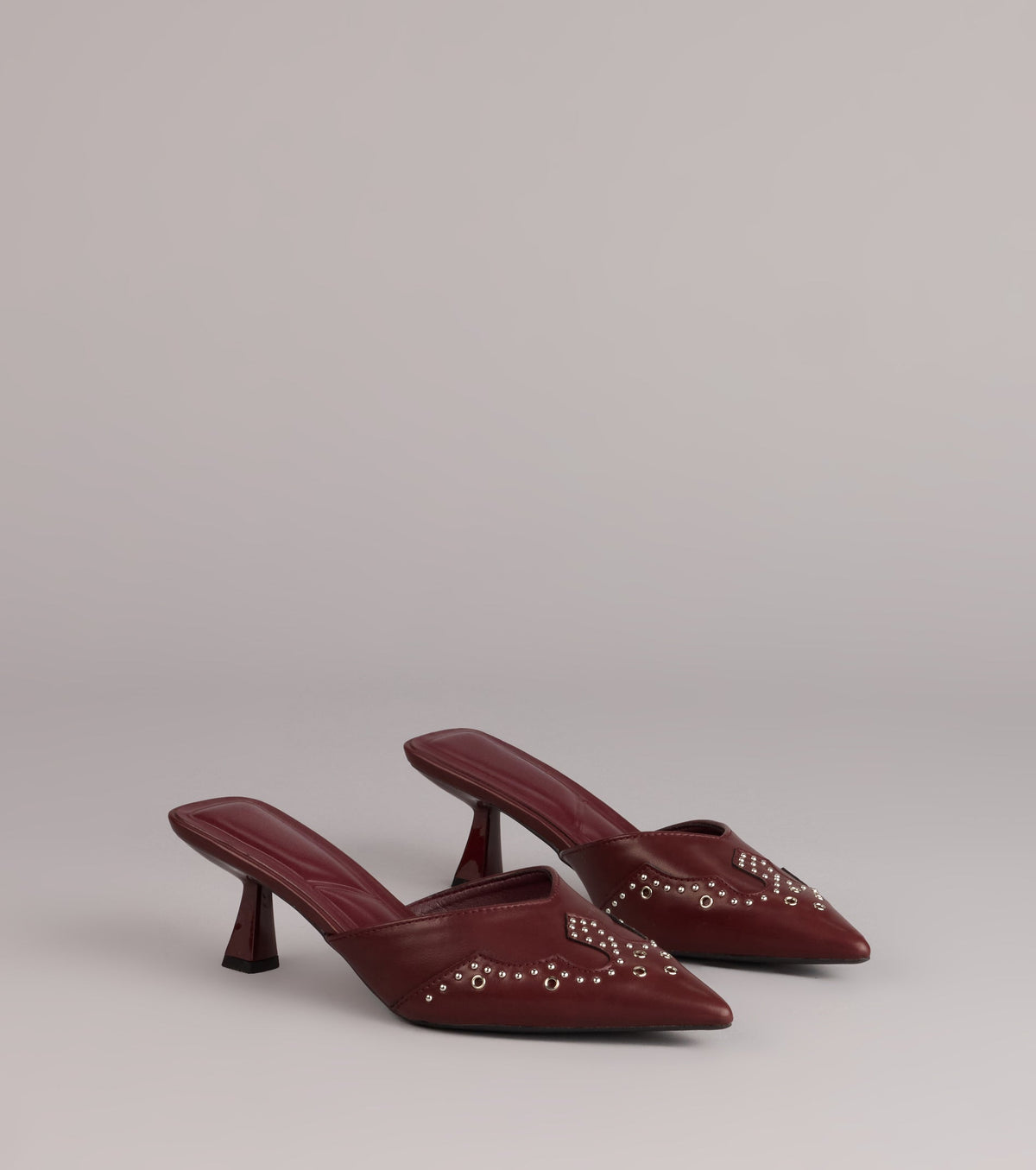 Grit And Glam Studded Kitten Pumps