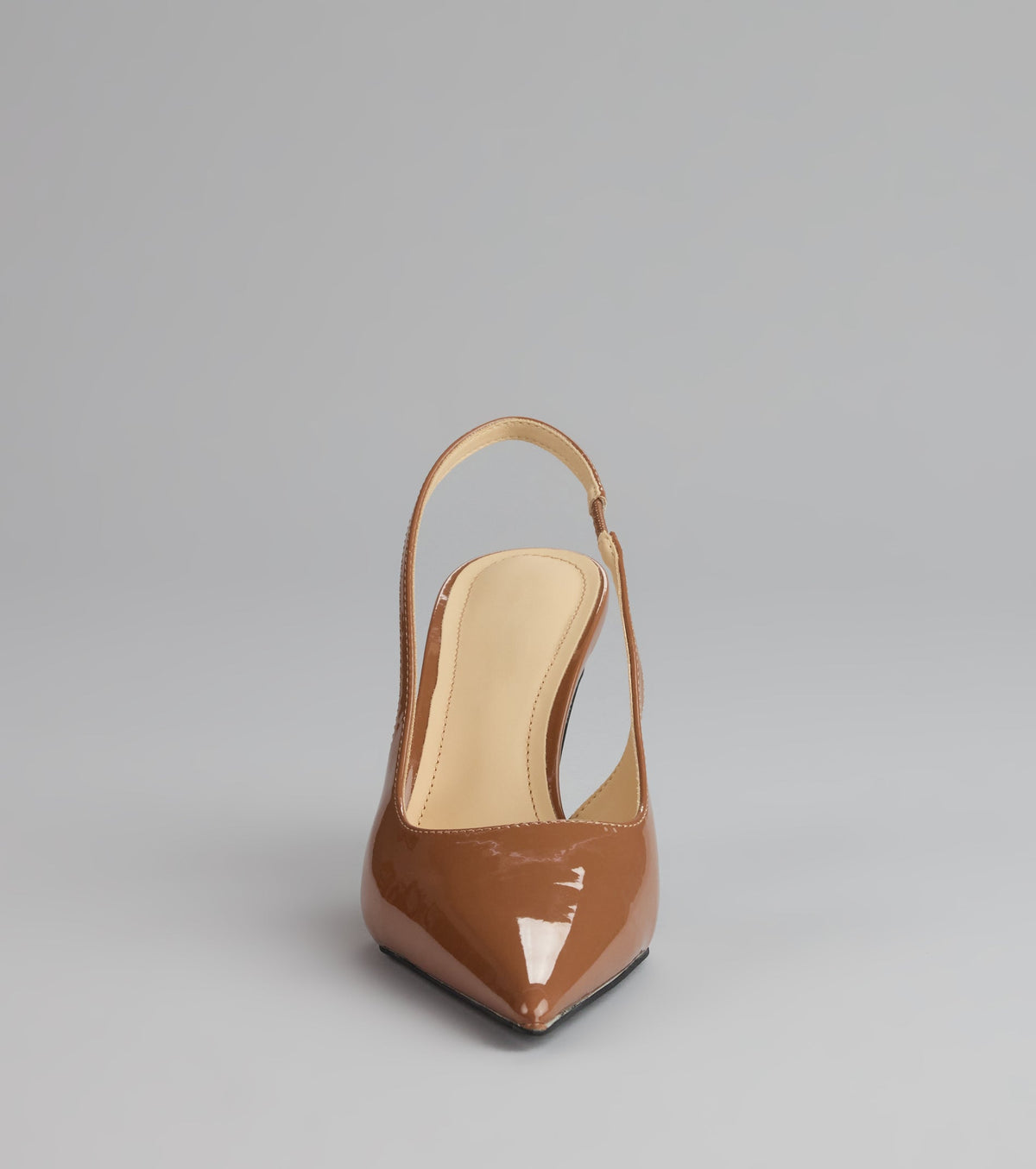 Sharp Finish Patent Slingback Pumps