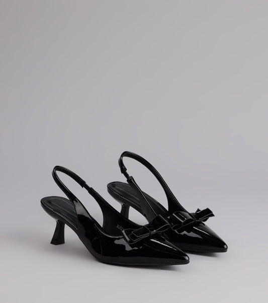 Sweet Detail Patent Slingback Heels