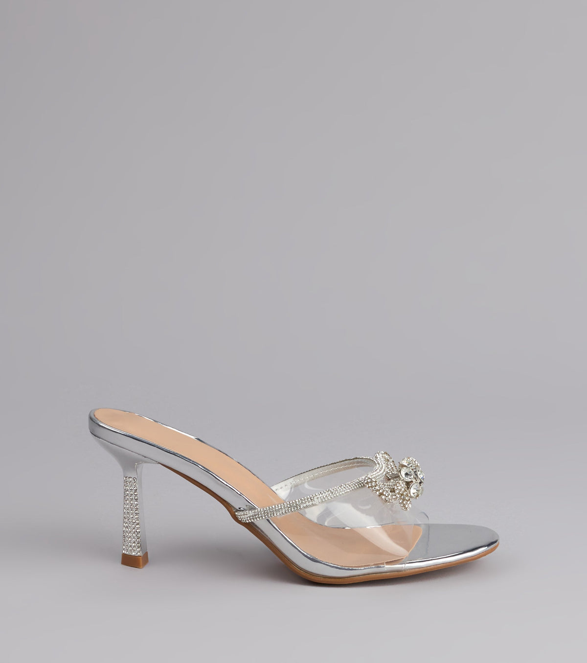 All About Glamour Rhinestone Bow Heels