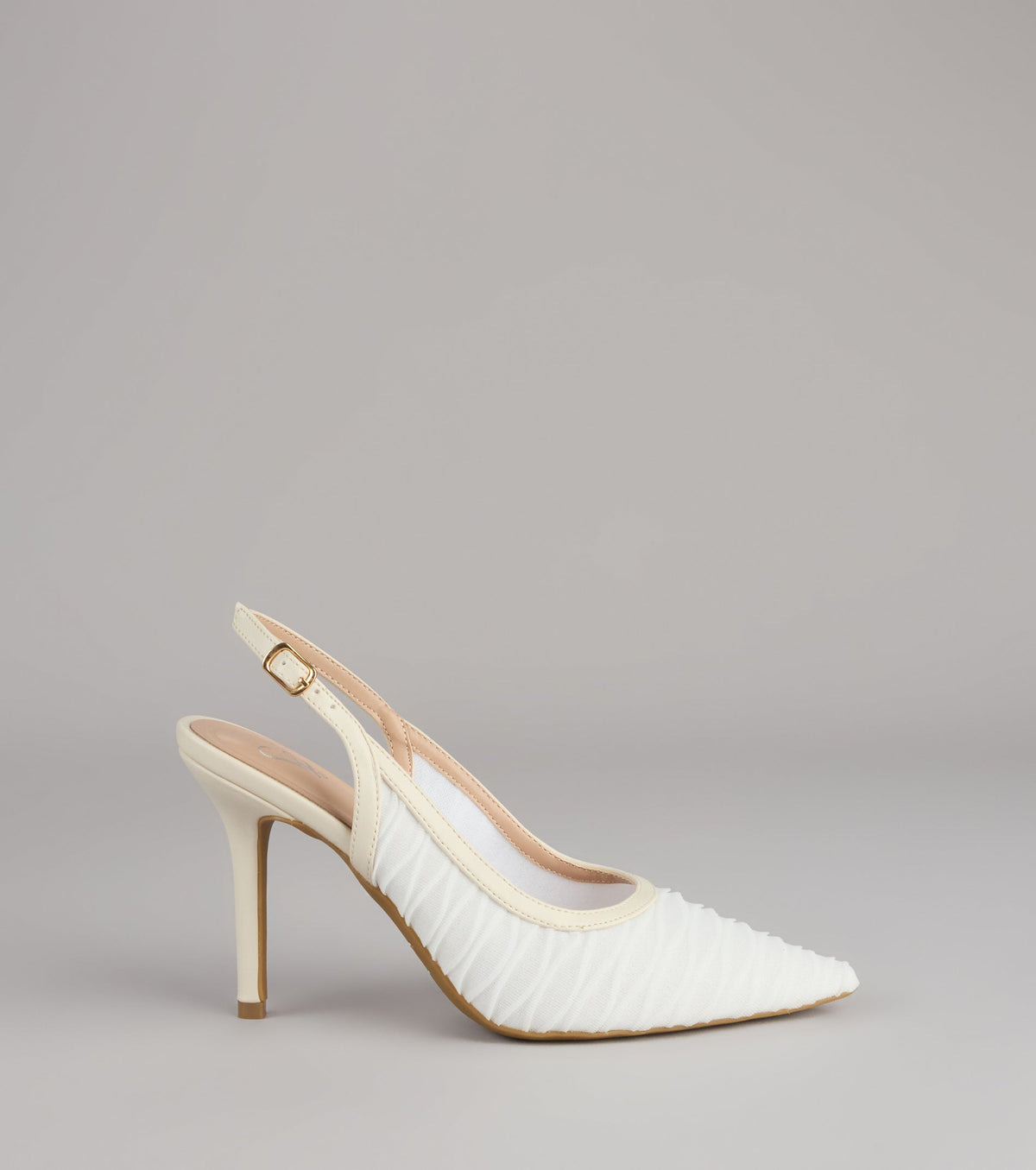 Sheer Chic Tulle Sling-Back Pumps