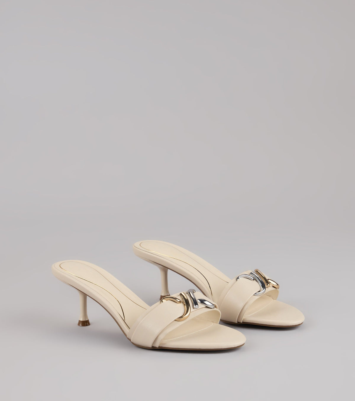 Double Take Hardware Kitten Mules