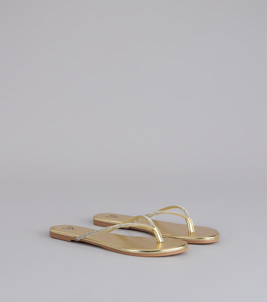 Sparkly Rhinestone Thong Sandals