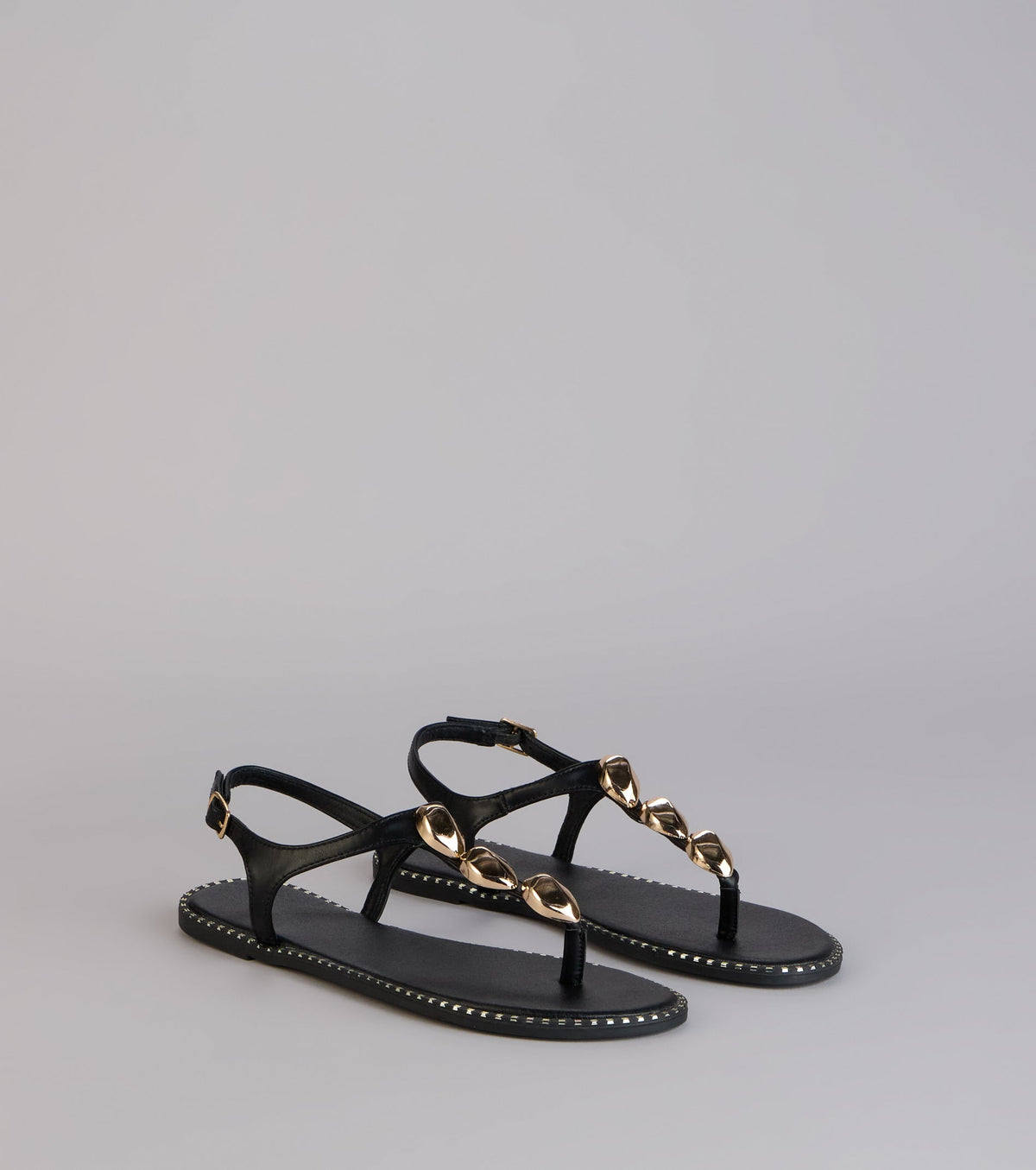 Easy Elegance Stone Beaded Thong Flat Sandals