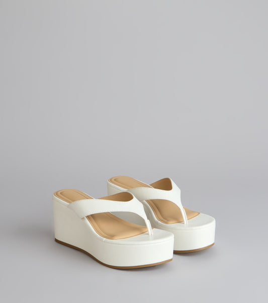 Casual Cutie Platform Thong Wedges