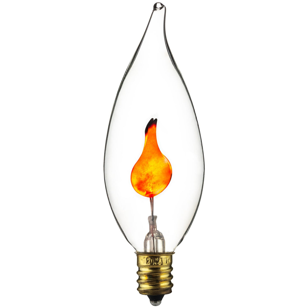 Sylvania 3w CA8 Flicker Glow E12 Candelabra Base Light Bulb