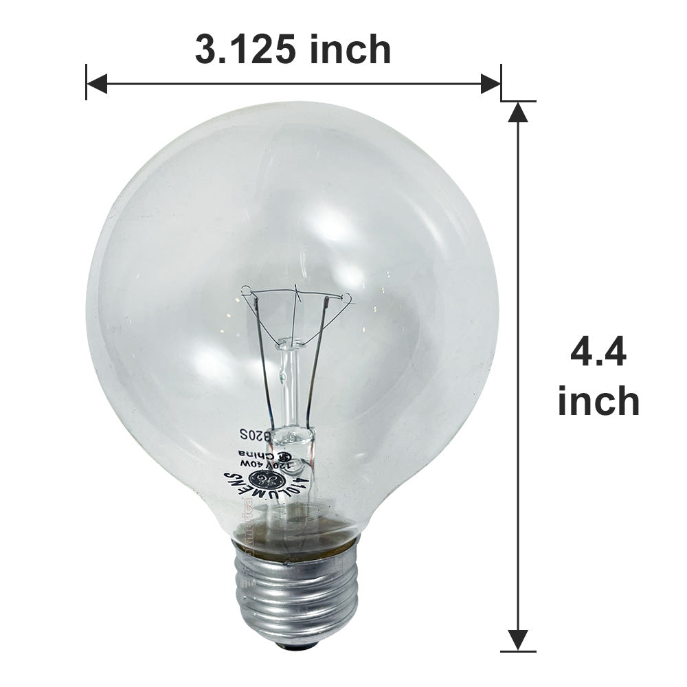 GE 40w 120V G25 Globe 410Lm 2600k Incandescent Bulb