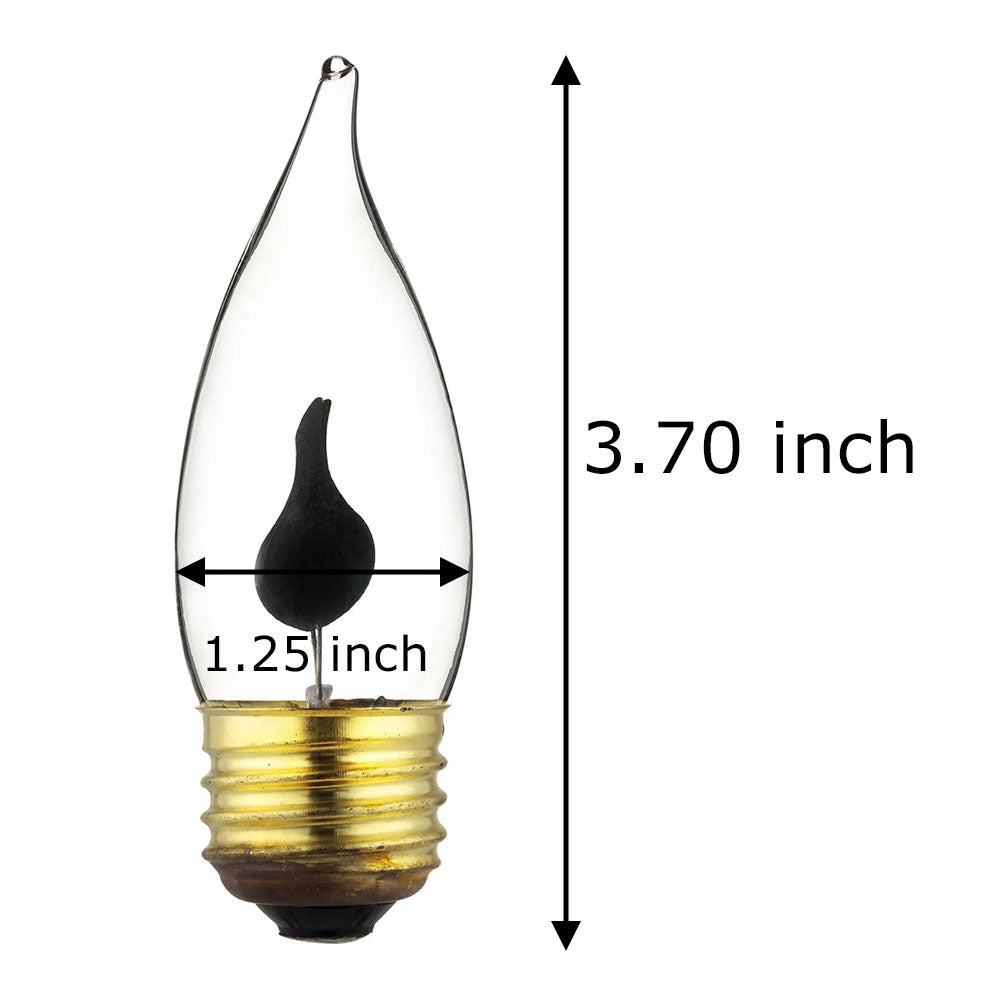 Philips 3W 120V Flicker Flame CA10 Clear E26 Base Incandescent Light Bulb