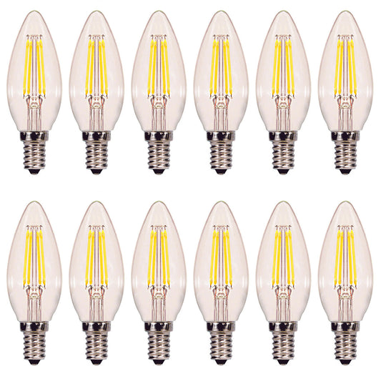 12PK - PILA 4.5w B11 LED E12 Candelabra base 2700K Soft White Bulb
