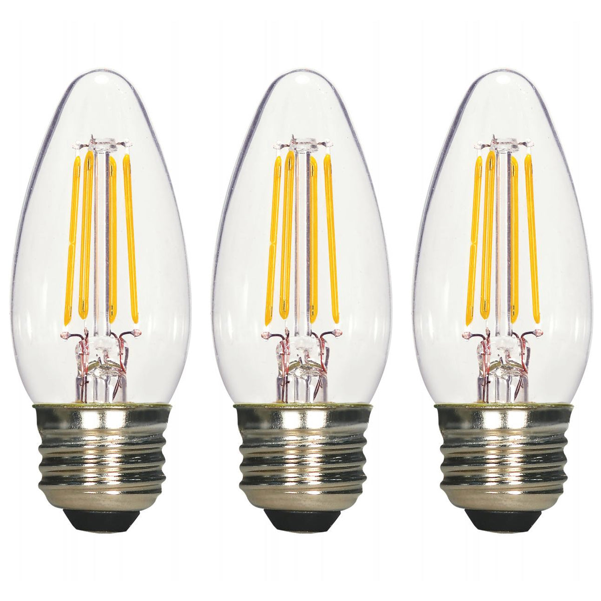 3PK - 4.5w B11 Candle LED 2700K Medium Base Non-Dimmable - 40w equiv