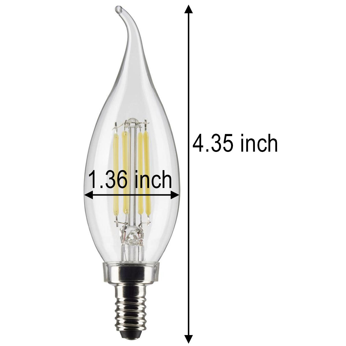 12PK - PILA 4.5w CA11 LED E12 Candelabra base 2700K Soft White Bulb