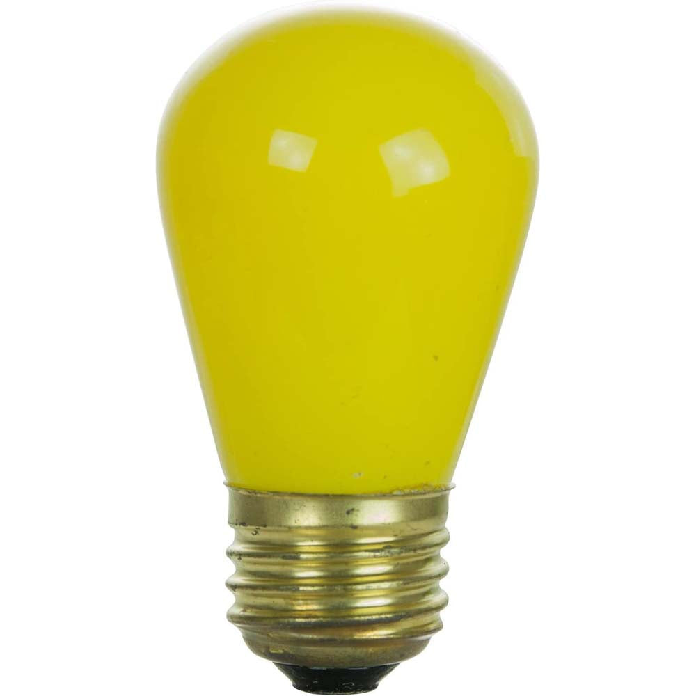 12Pk - Sunlite 11w S14 120v Ceramic Yellow Colored E26 Medium Base Light Bulb