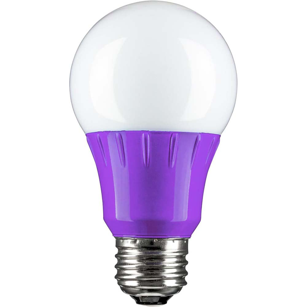3Pk - Sunlite 3W LED A19 103Lm Purple Light Bulb