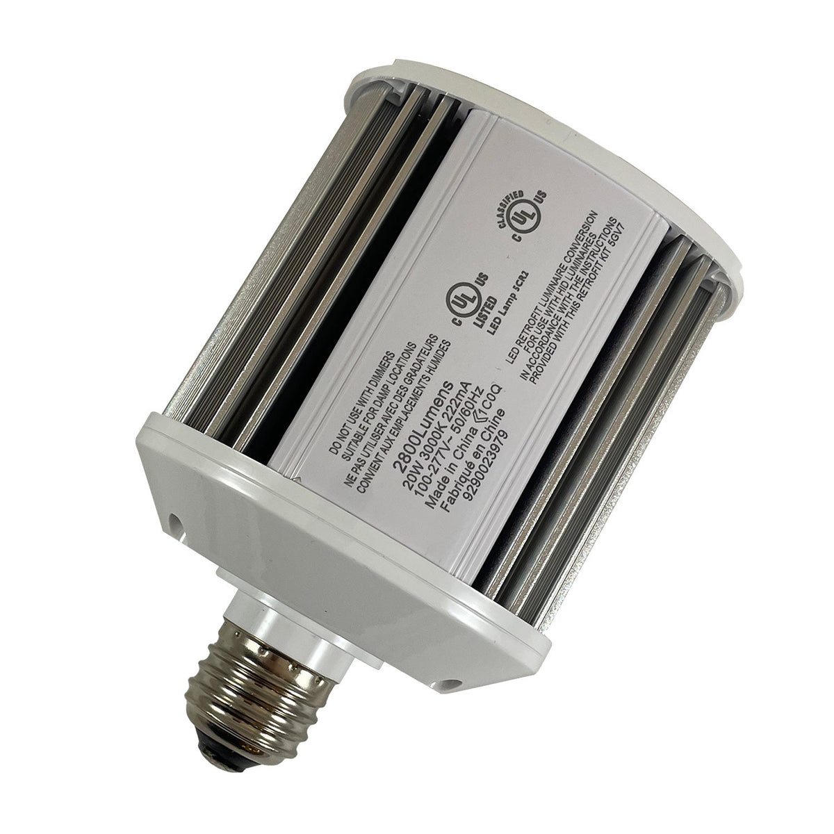 Philips 20w 100-277V LED 3000K Bright White 2800Lm E26 Base - HID Replacement