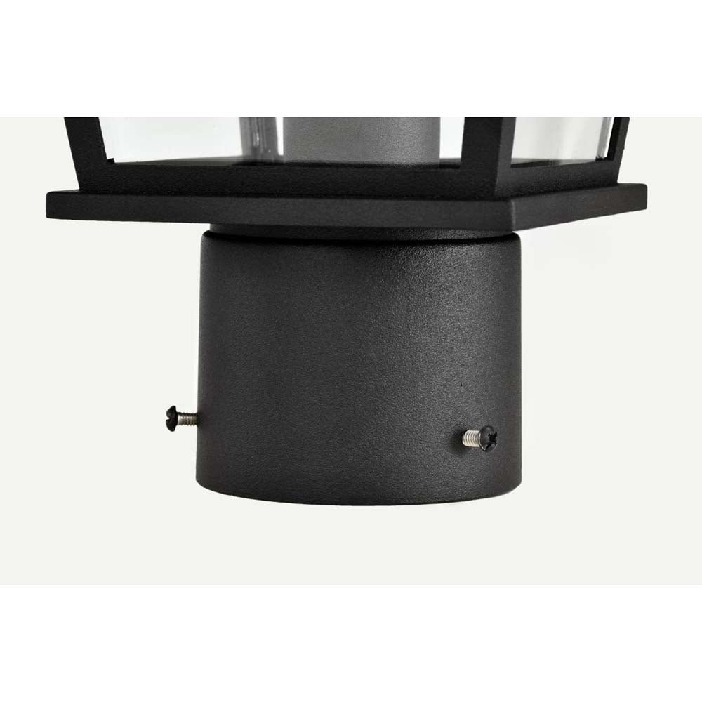 Jasper Outdoor 14-in Post Light Lantern Matte Black Finish w/ Clear Glass