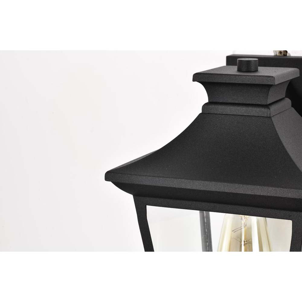 Jasper Outdoor 11-in Wall Light Matte Black Finish w/ Clear Glass 120v