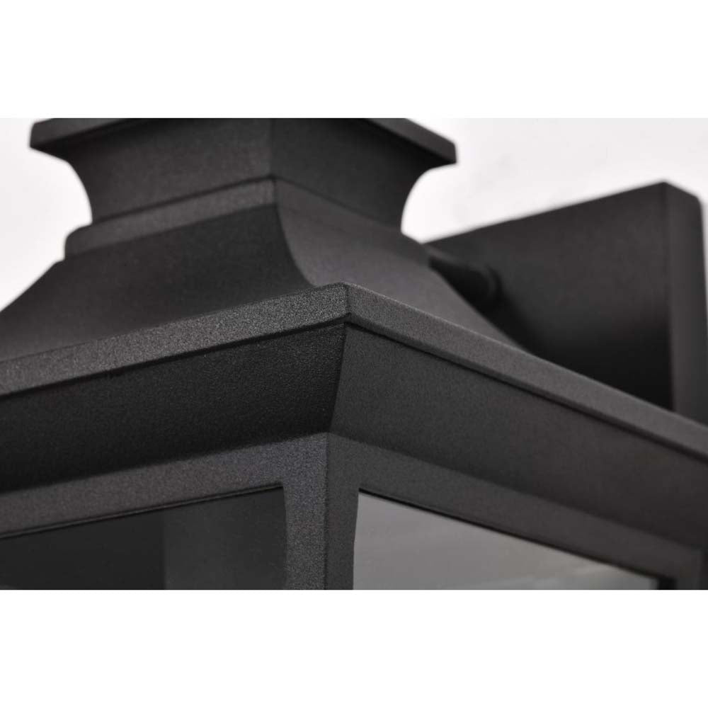 Jasper Outdoor 11-in Wall Light Matte Black Finish w/ Clear Glass 120v