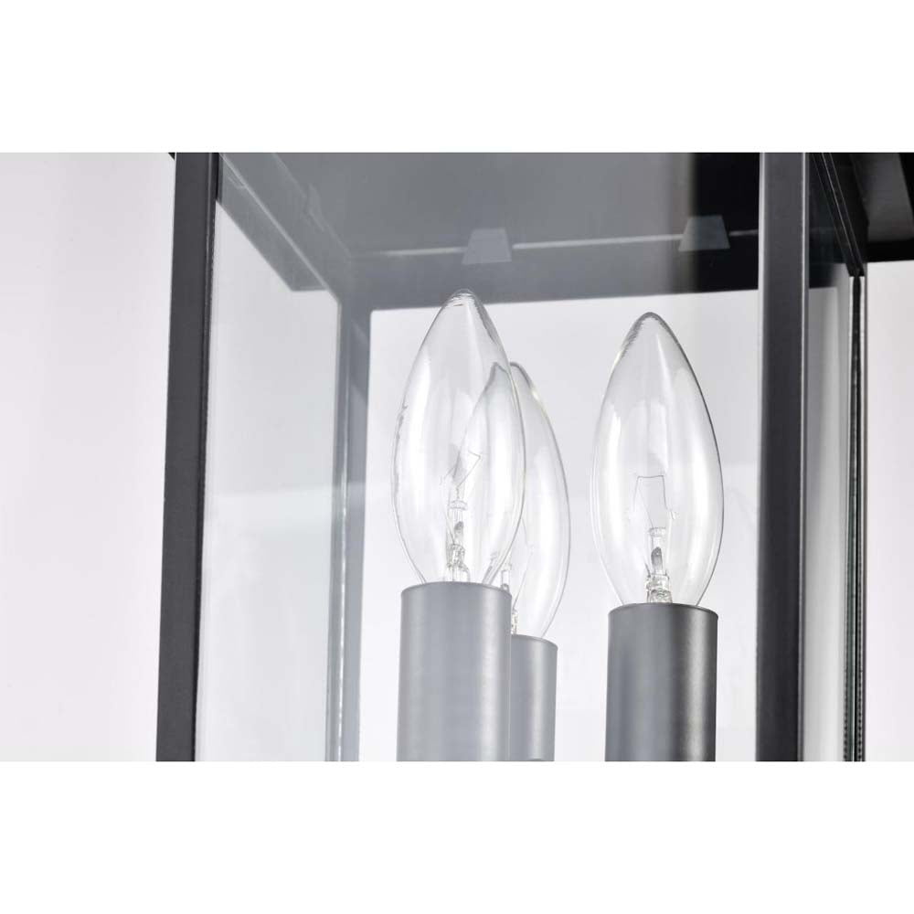 Jamesport Outdoor 15-in Post Light Lantern Matte Black w/ Clear Glass 120nv