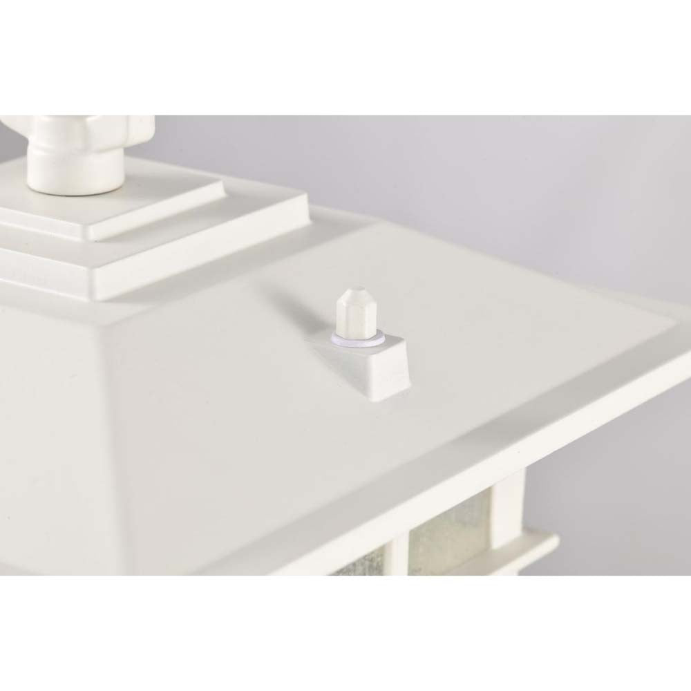Cove Neck Large 16-in Post Light Lantern White Finish w/ Clear Seeded Glass