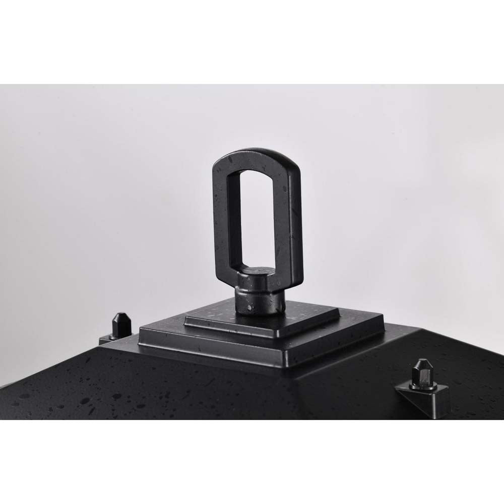 Cove Neck 14-in Post Light Lantern Textured Black Finish w/ Clear Seeded Glass