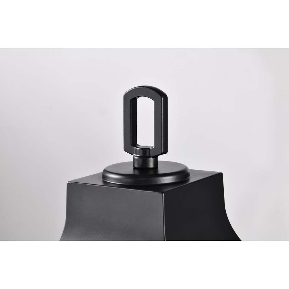 Stillwell Outdoor 17-in Post Light Lantern Matte Black w/ Clear Water Glass