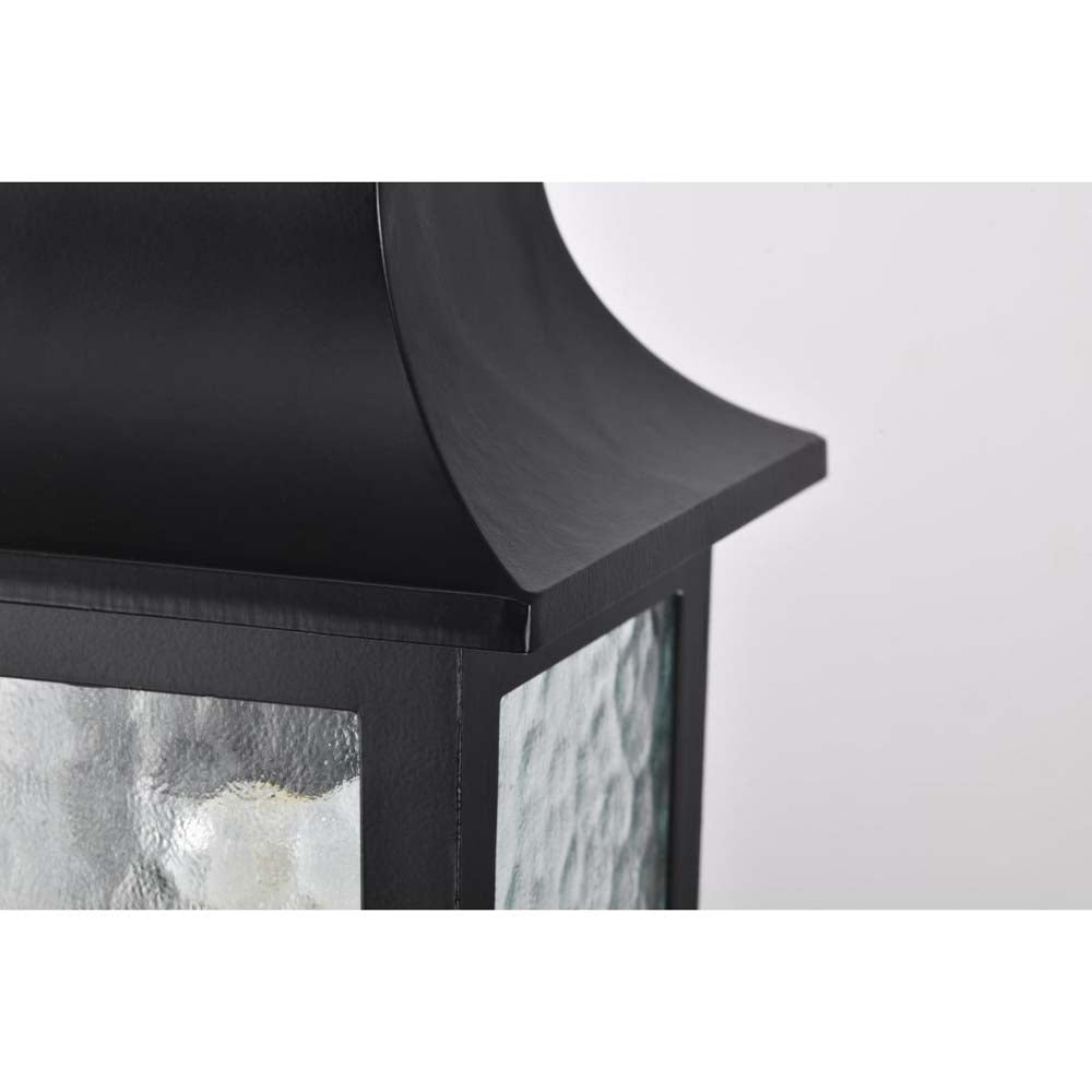 Stillwell Outdoor 14-in Hanging Light Matte Black Finish w/ Clear Water Glass