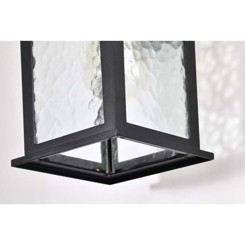 Stillwell Outdoor 13-in Wall Light Matte Black Finish w/ Clear Water Glass