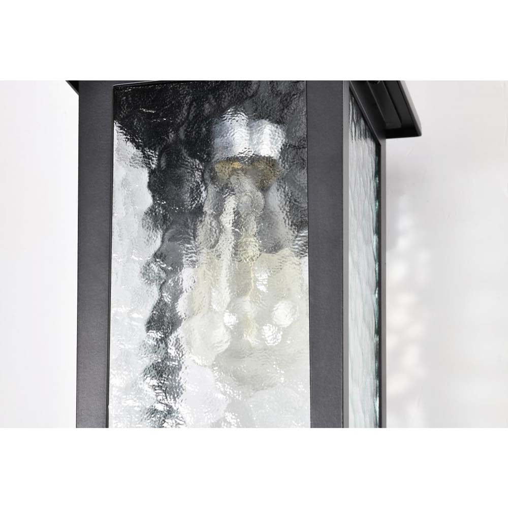 Stillwell Outdoor 13-in Wall Light Matte Black Finish w/ Clear Water Glass