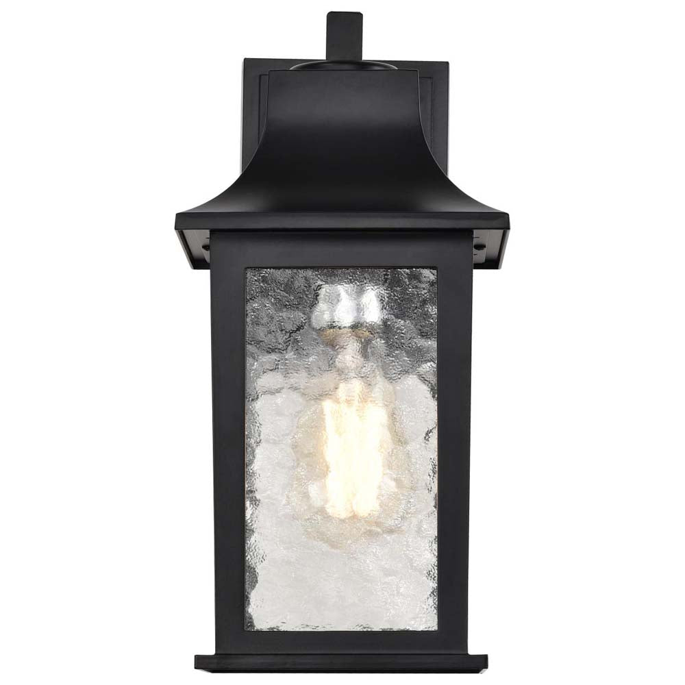 Stillwell Outdoor 13-in Wall Light Matte Black Finish w/ Clear Water Glass