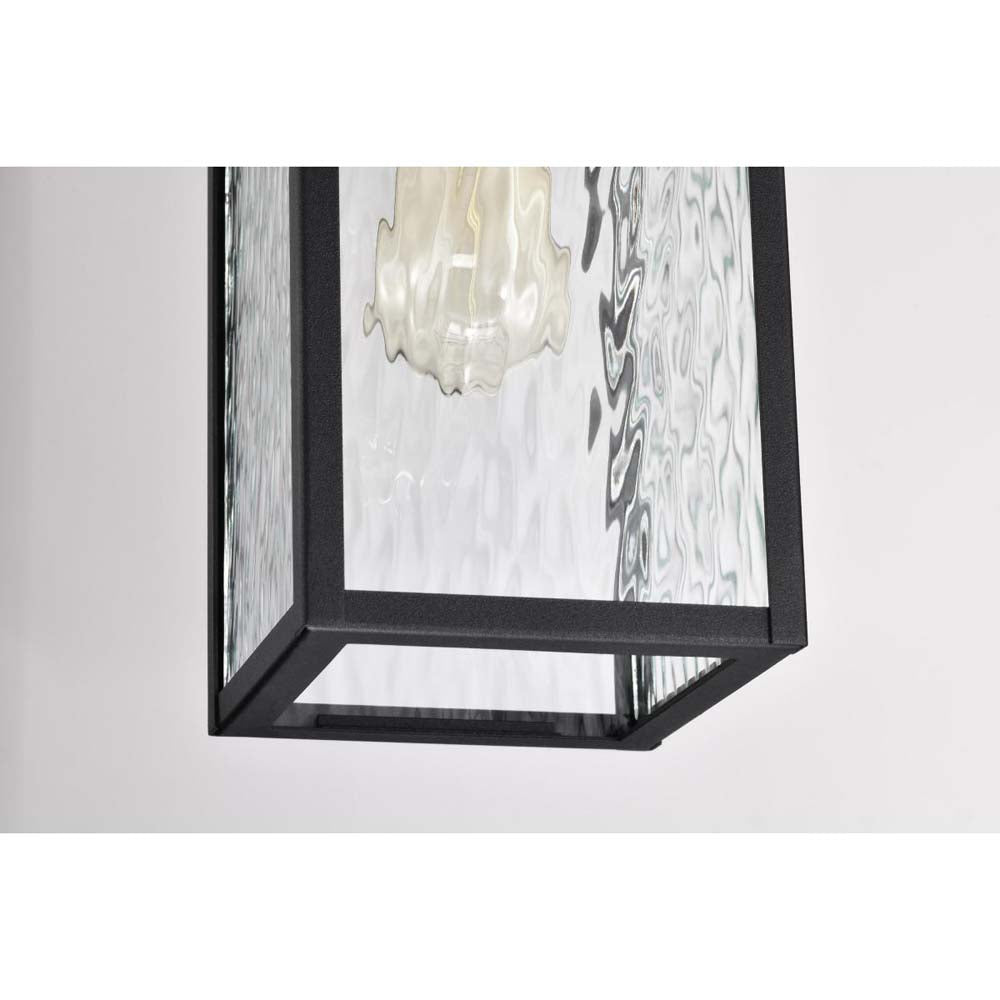 Austen Outdoor 17-in Hanging Light Matte Black Finish w/ Clear Water Glass