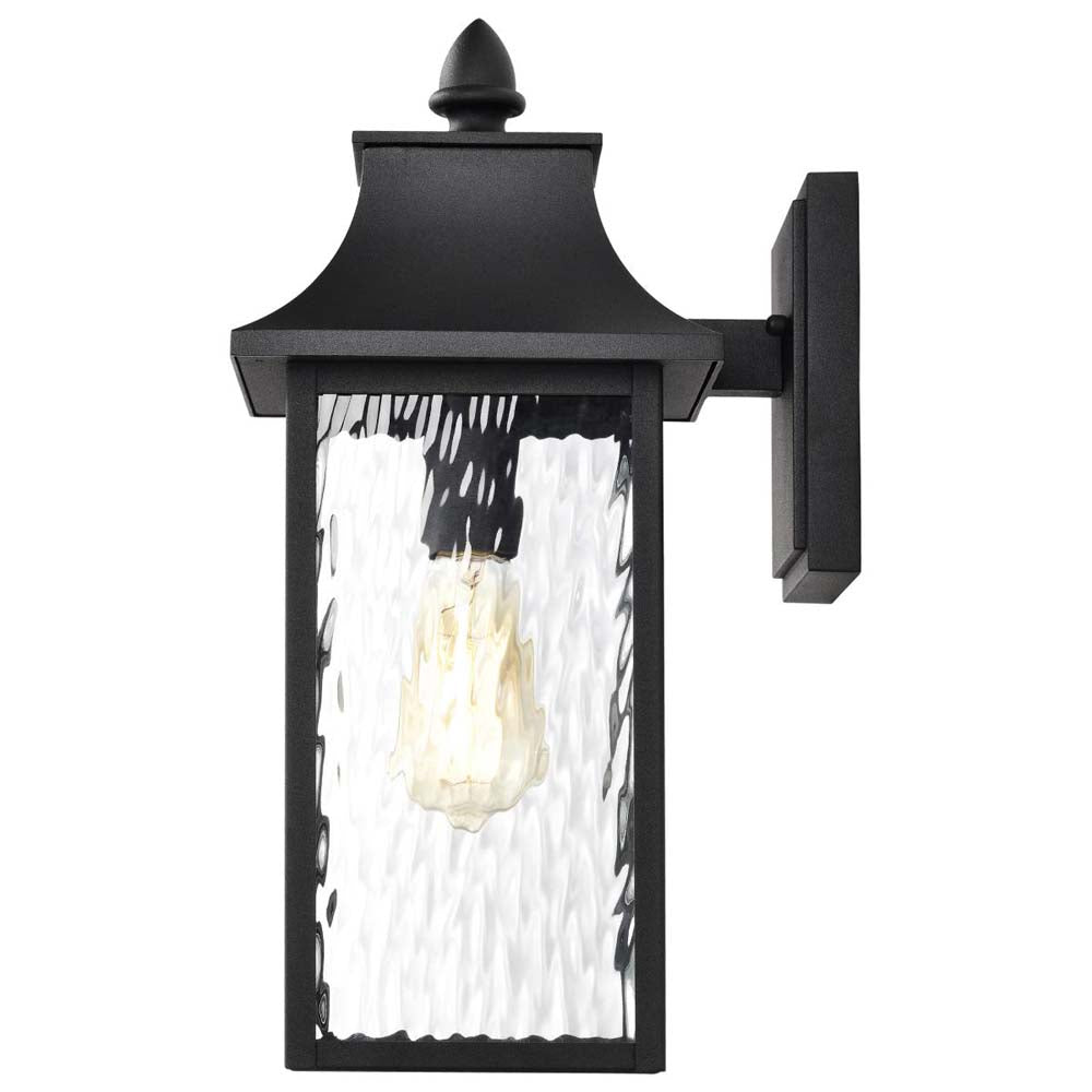 Austen Outdoor 17-in Large Wall Light Matte Black Finish w/ Clear Water Glass