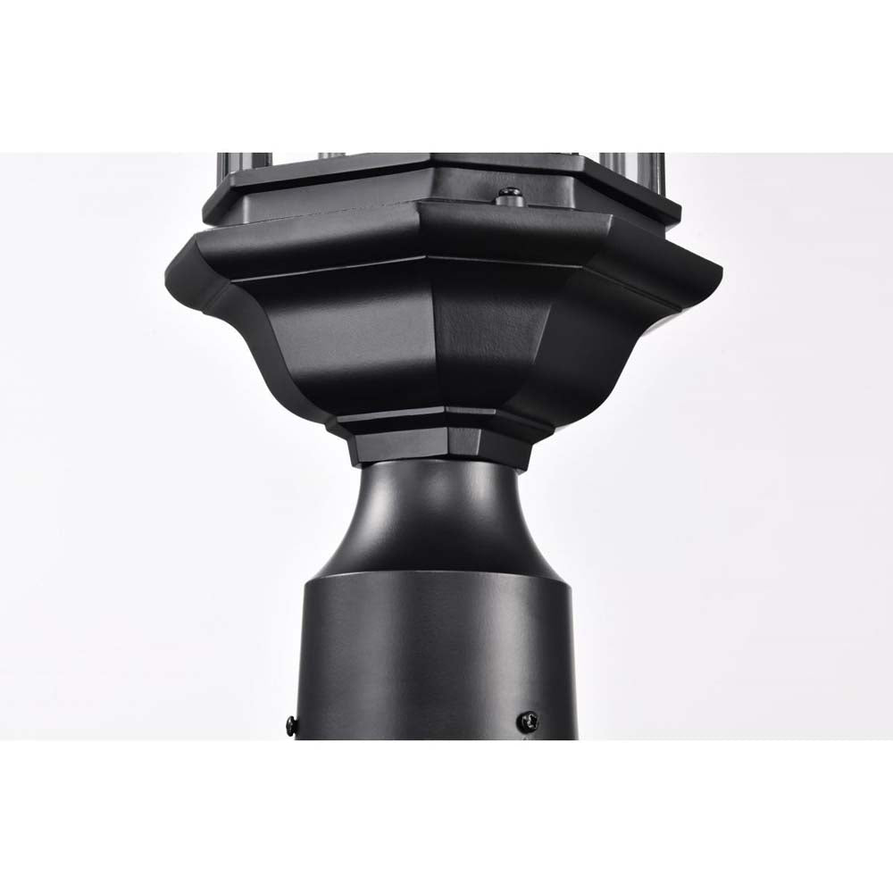 Hopkins Outdoor 16-in Small Post Light Lantern Matte Black Finish w/ Clear Glass