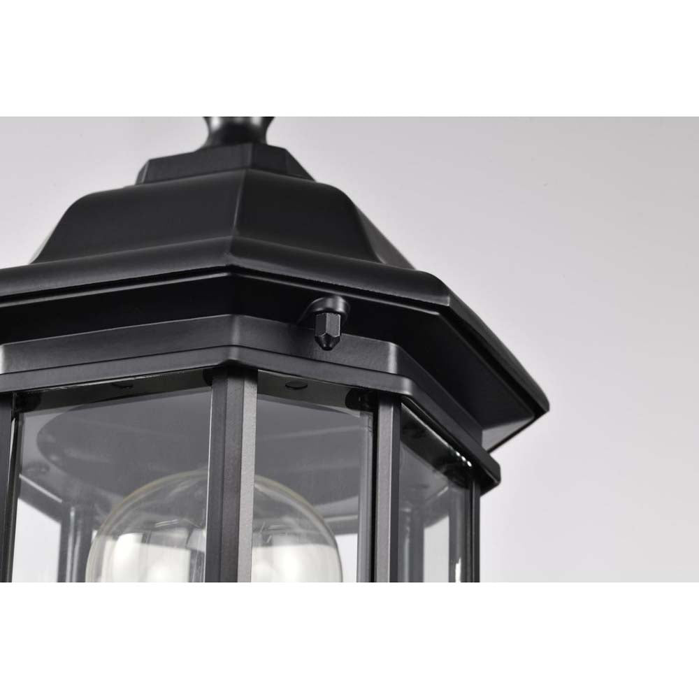 Hopkins Outdoor 16-in Small Post Light Lantern Matte Black Finish w/ Clear Glass