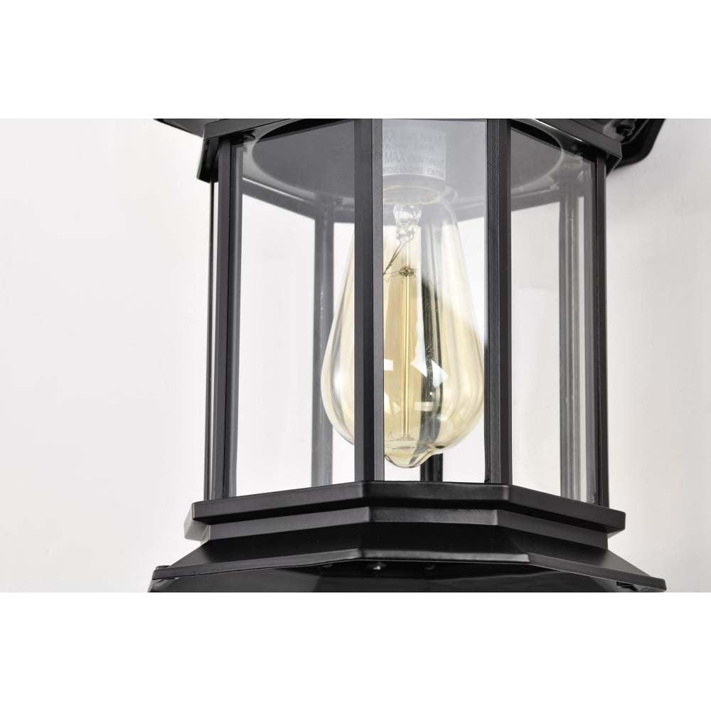 Hopkins Outdoor 13-in Large Wall Light Matte Black Finish w/ Clear Glass