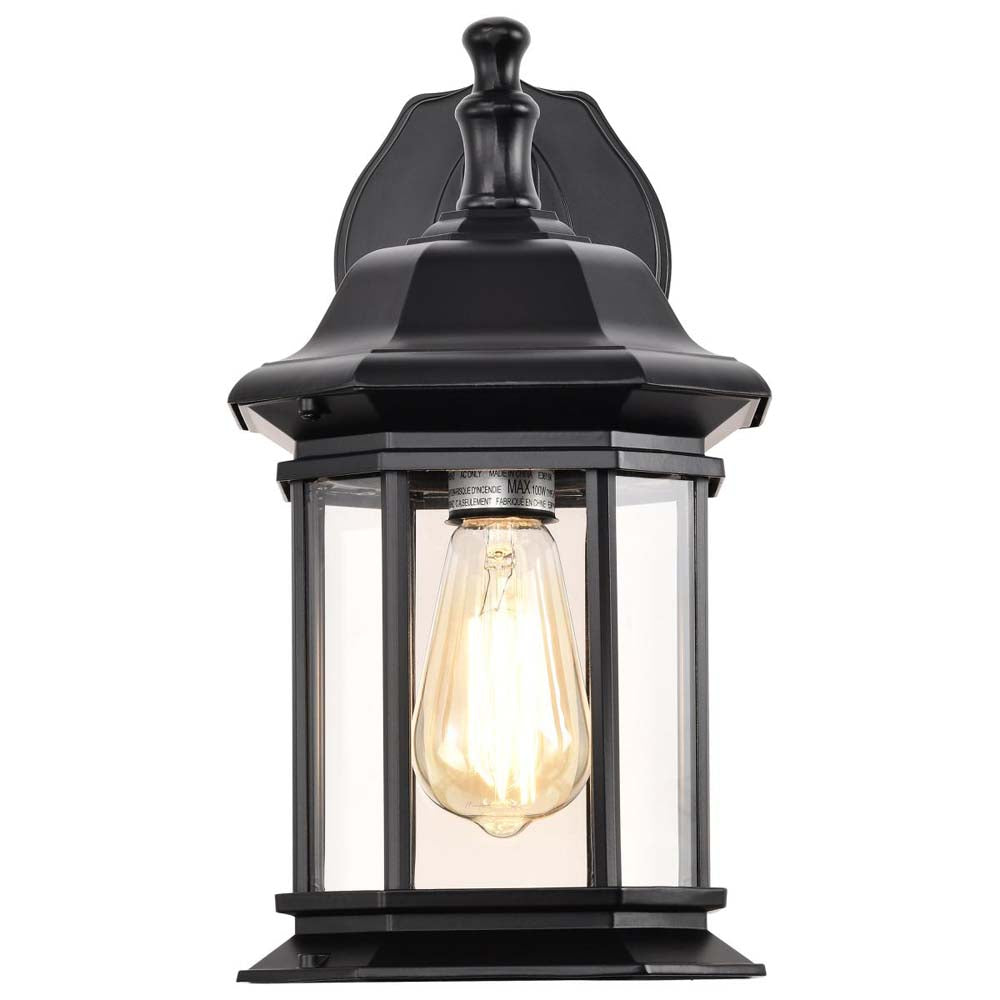 Hopkins Outdoor 13-in Large Wall Light Matte Black Finish w/ Clear Glass
