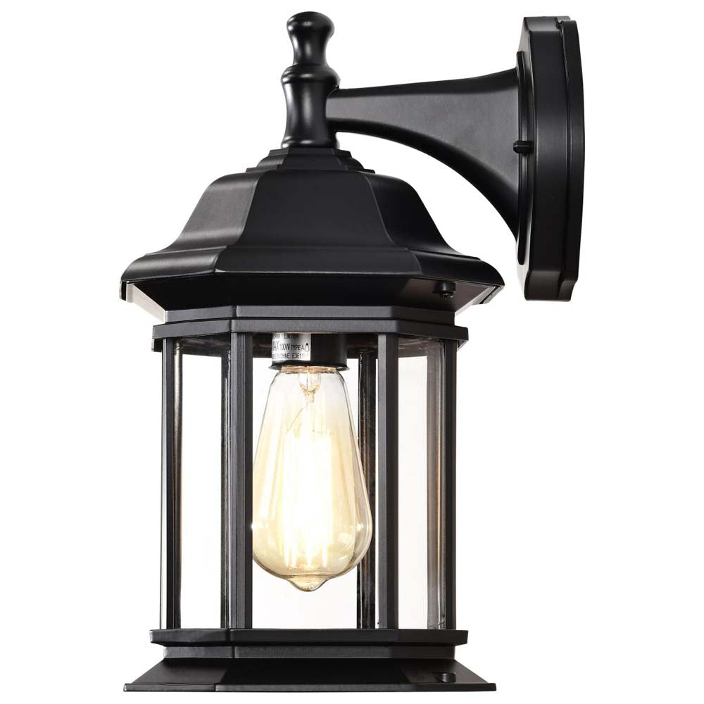 Hopkins Outdoor 13-in Large Wall Light Matte Black Finish w/ Clear Glass