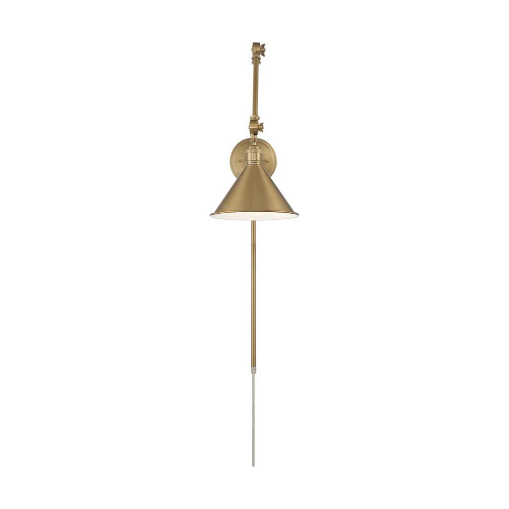 Delancey Swing Arm Lamp Burnished Brass w/ Switch 120v