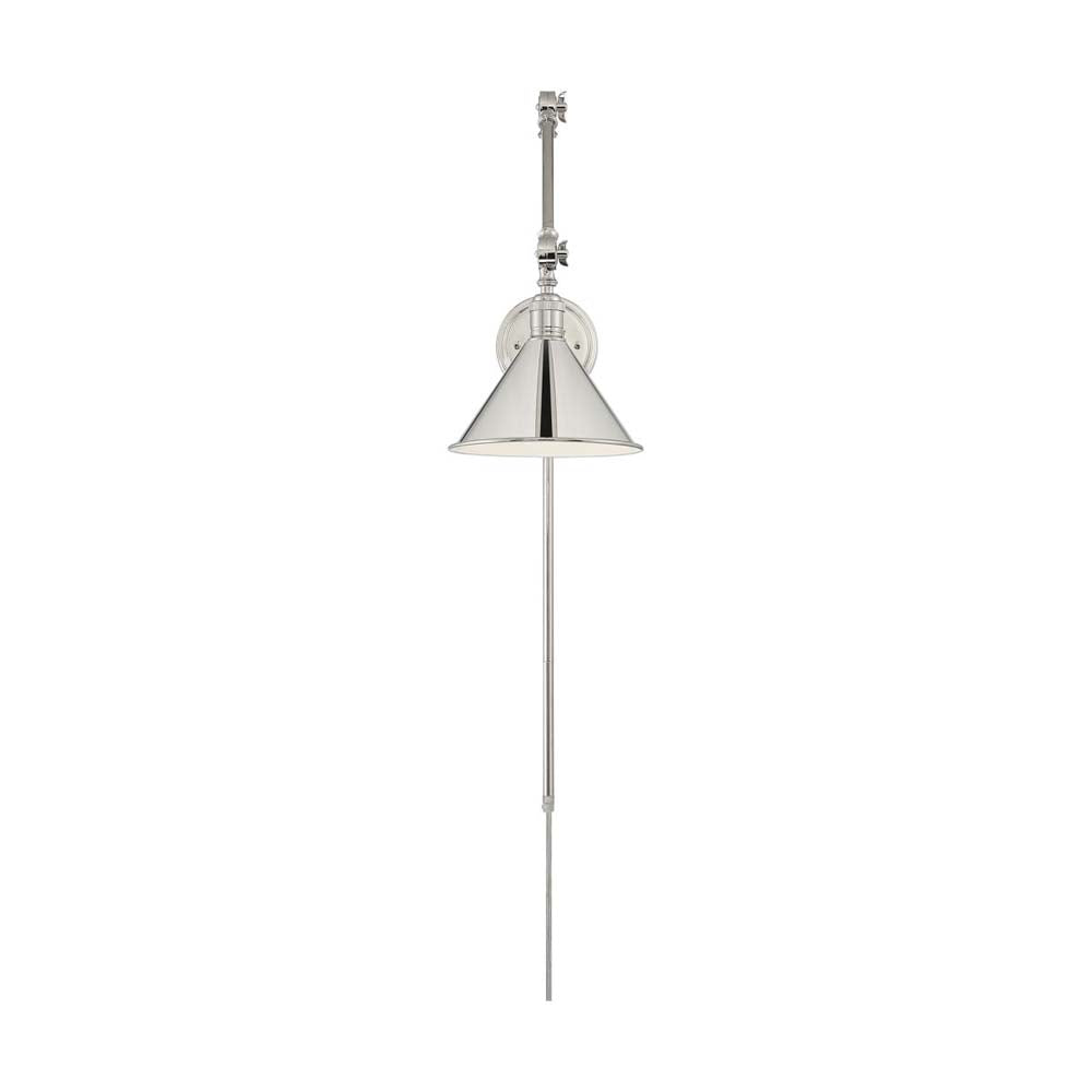 Delancey Swing Arm Lamp Polished Nickel w/ Switch 120v