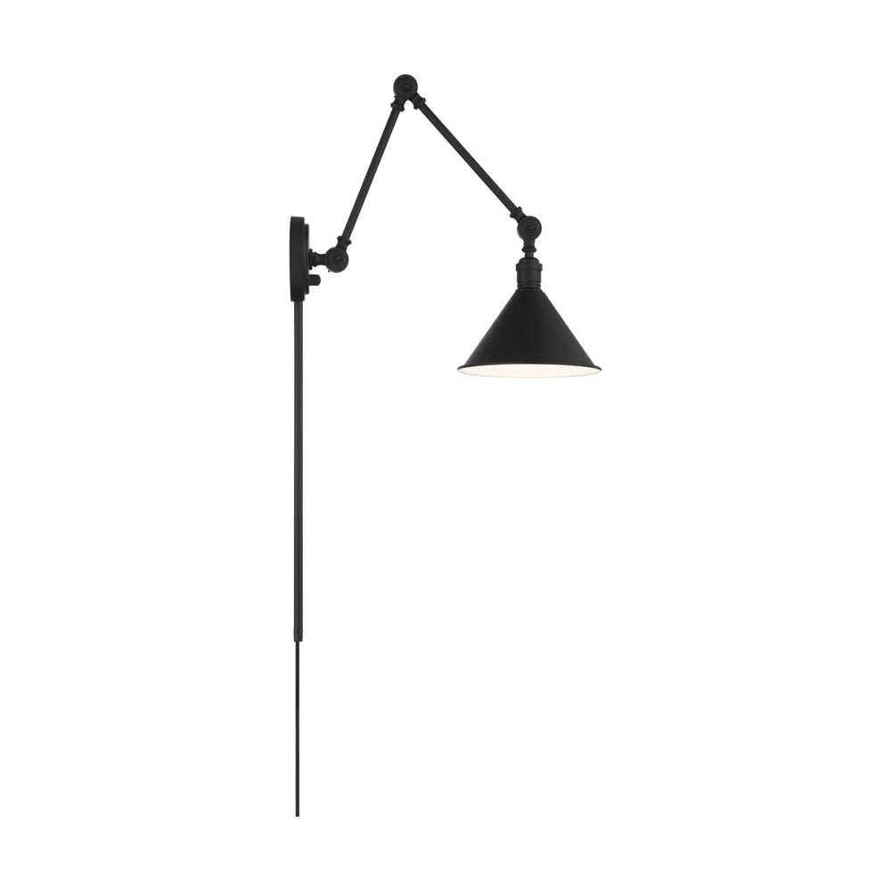 Delancey Swing Arm Lamp Matte Black w/ Switch 120v