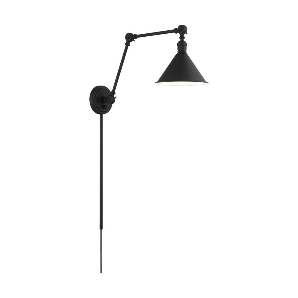 Delancey Swing Arm Lamp Matte Black w/ Switch 120v