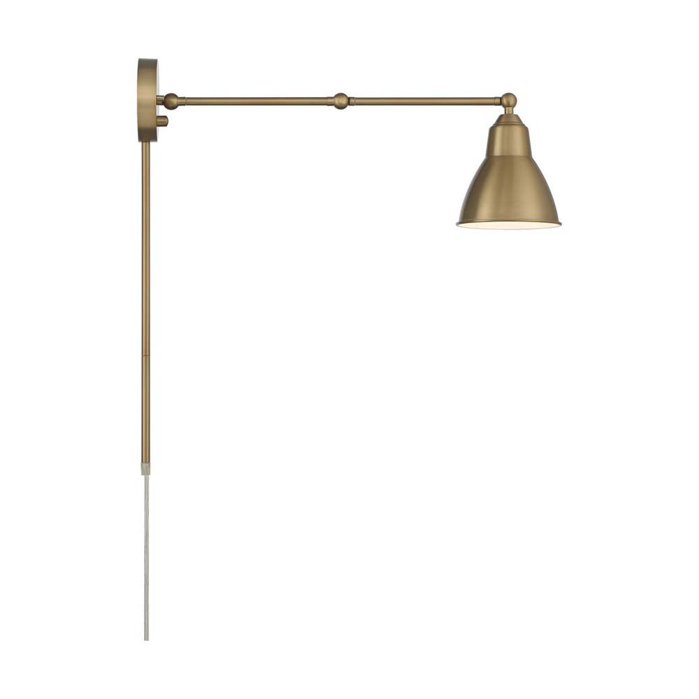 Fulton Swing Arm Lamp Burnished Brass w/ Switch 120v