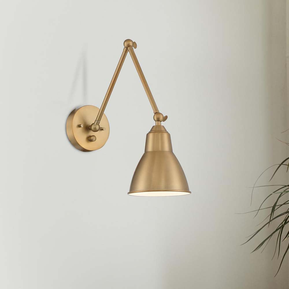 Fulton Swing Arm Lamp Burnished Brass w/ Switch 120v